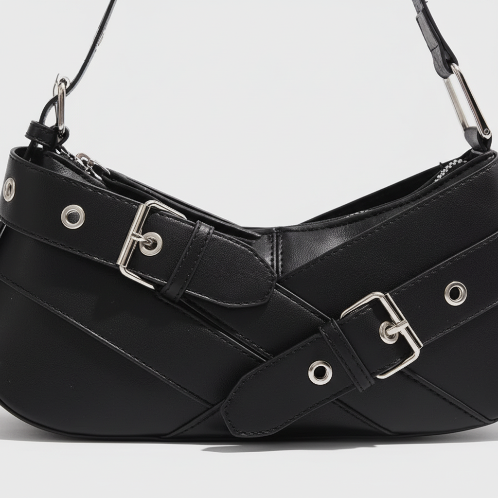 Bolso Sasha Black - Cuero Vegano Negro